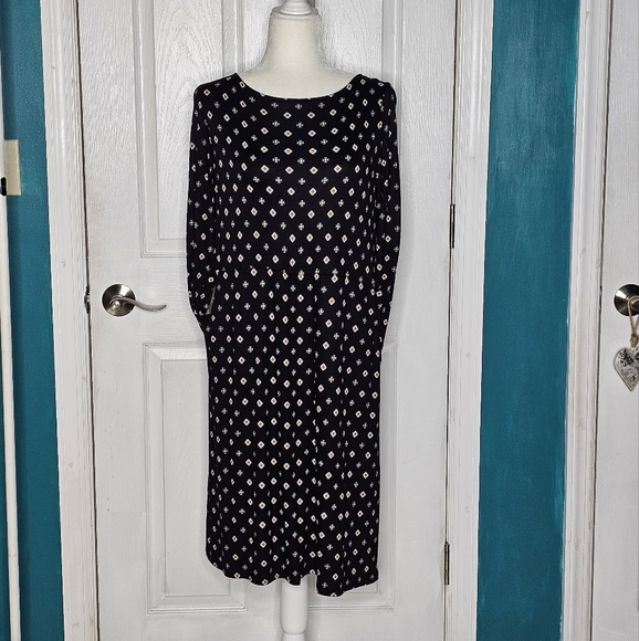 J. Jill Elegant Black and White Patterned Dress - Picture 2 of 14